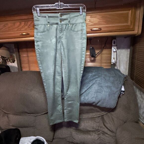 Refuge Olive Green Skinny Jeans Size 4 - Picture 2 of 6